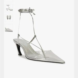 SCHUTZ Silver Strappy Pointed Heels